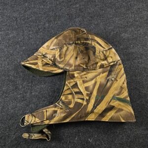 Vtg Filson Mackinaw Wool Camo Hunting Hat Wildfowl Ear Flaps Made in USA XXL
